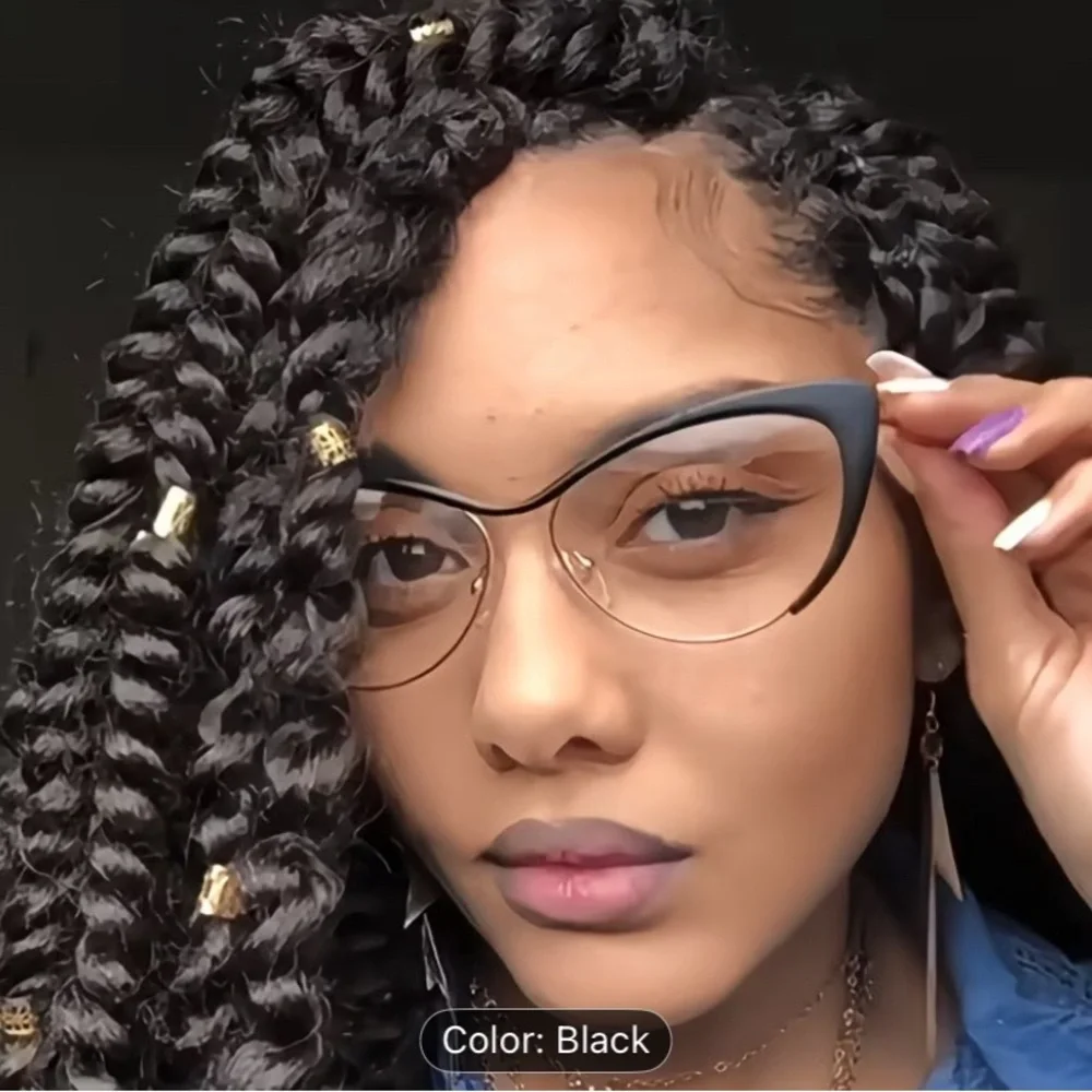 (New in package)Elegant Black Cat-Eye Glasses